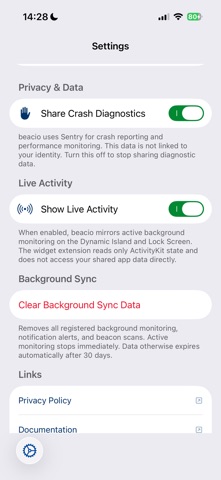 beacio iPhone screenshot