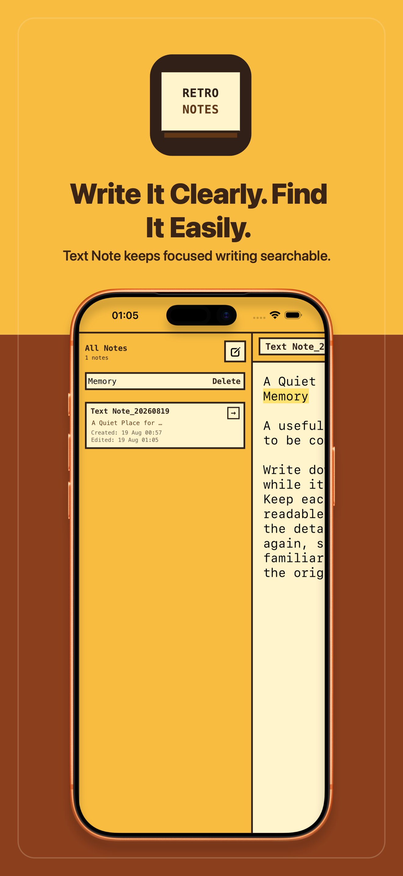 RetroNotes Markdown screenshot 3