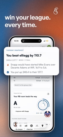 Snapp AI: Sports Bets, Fantasy app screenshot
