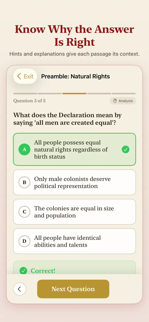 Screenshot #2 pour Declaration of Independence Q