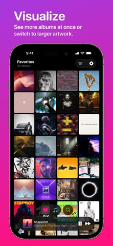 Albums: Find, Favorite, Play iPhone screenshot