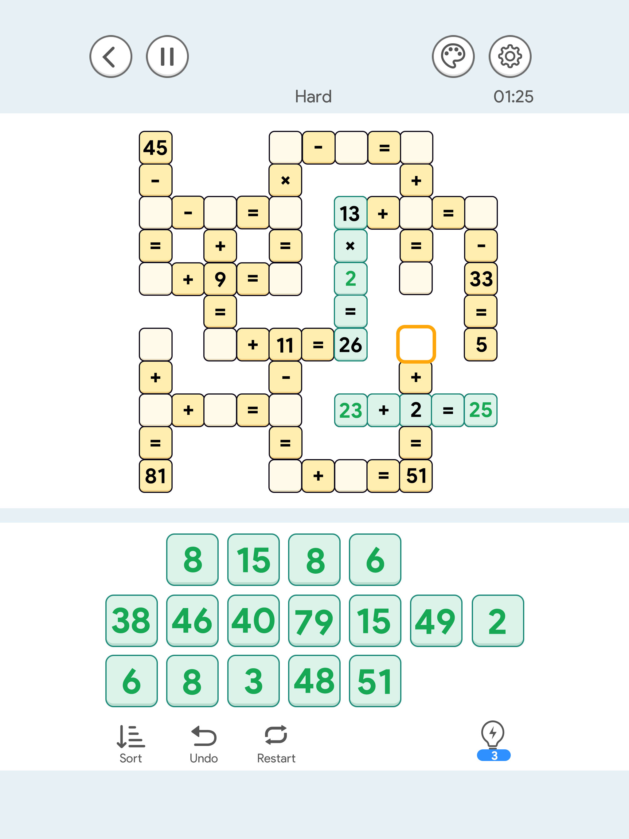 Cross Math - Number Puzzle