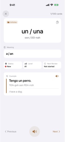 Learn Spanish Vocabulary DELE iPhone screenshot