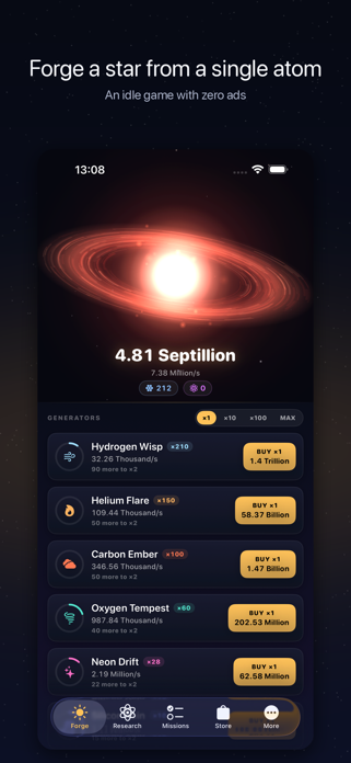 Supernova: Idle Star Forge Screenshot 1 of 6