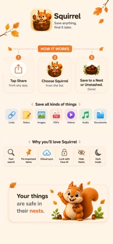 Squirrel: Save & Organize Screenshot 1 of 4