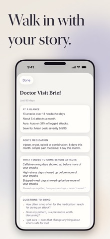 Aurella Migraine & Aura Log iPhone screenshot