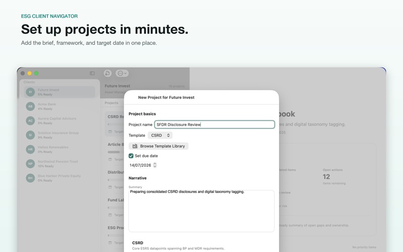 ESG Client Navigator screenshot