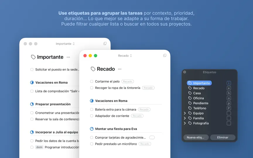 Captura de pantalla de Things 3 en iPhone 6