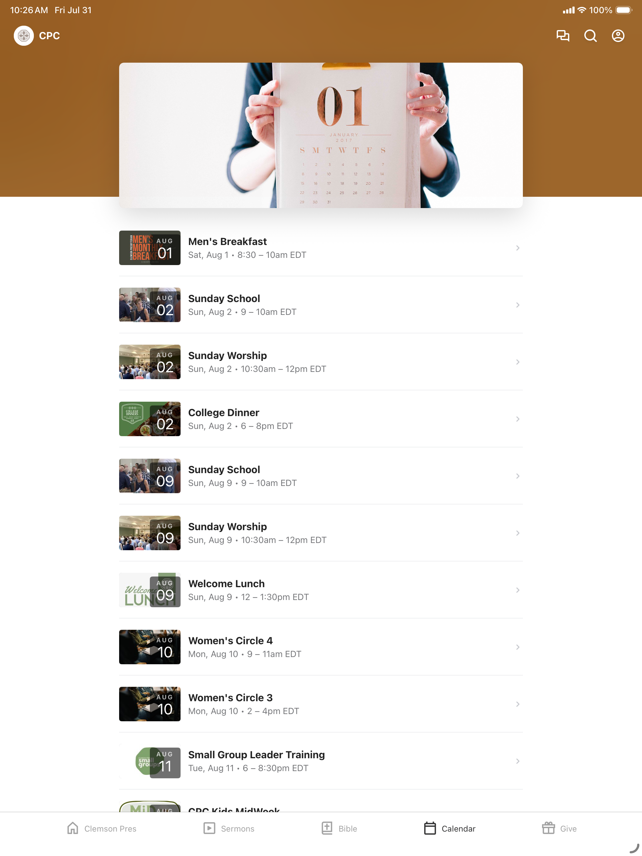 Clemson Presbyterian Church screenshot 6