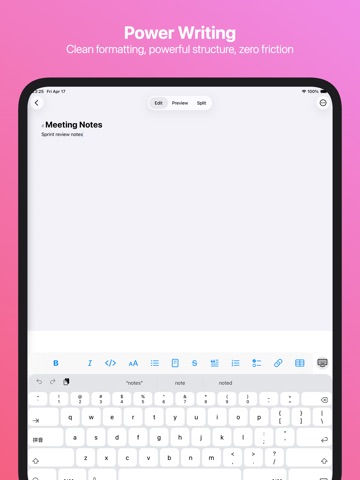 Notetive - Notes and Thinking iPad screenshot