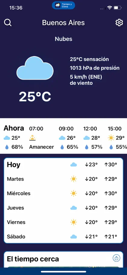 Screenshot 4 von 6 zu Pronóstico del Clima preciso