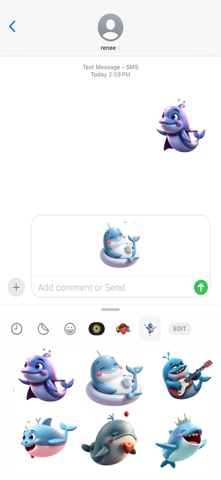唱歌鲸鱼贴纸 screenshot