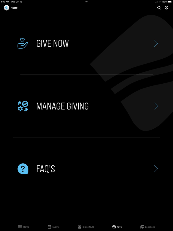 Hope Fellowship iPad screenshot 4 - Lifestyle app