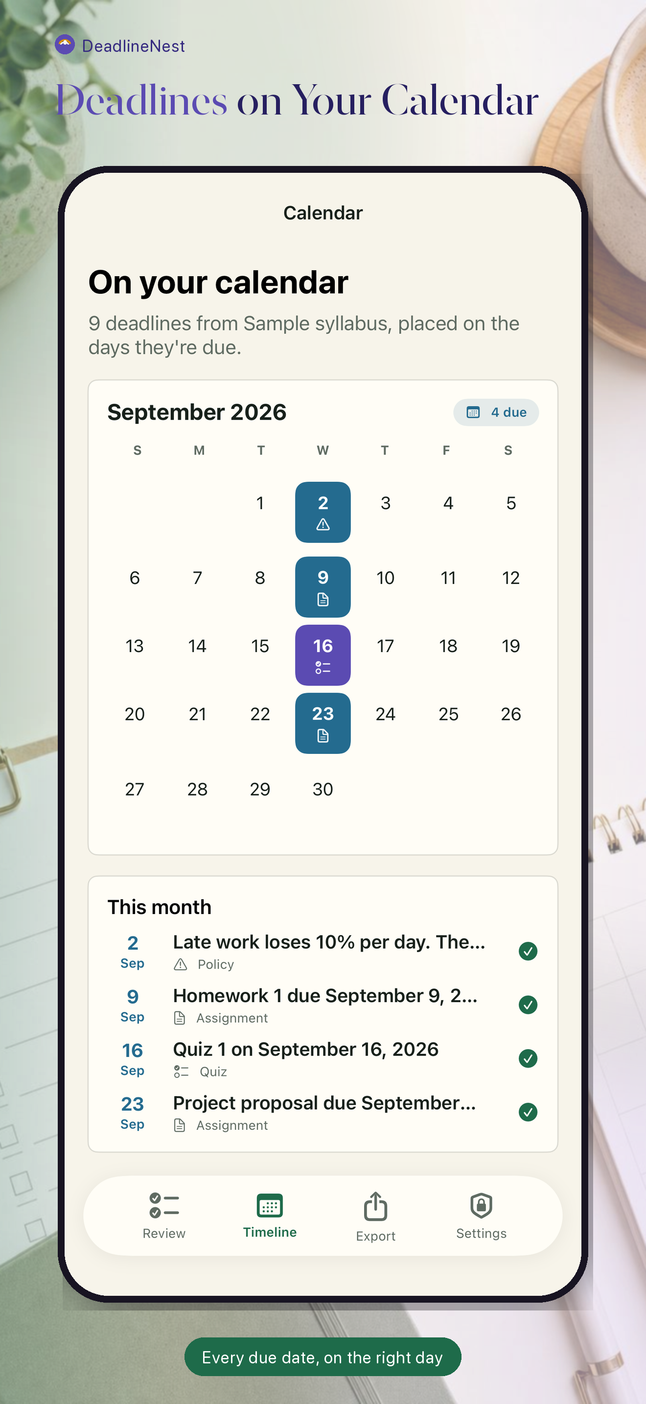 DeadlineNest: Class Planner screenshot 3