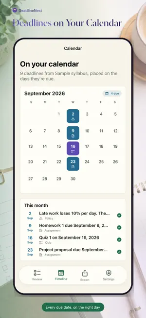 DeadlineNest: Class Planner screenshot 3