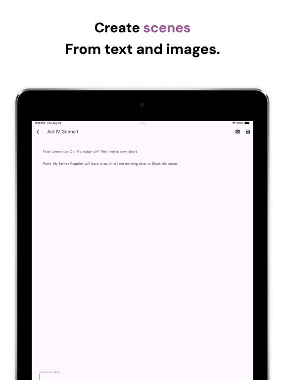 Understudy: For actors iPad screenshot 1 - Productivity app