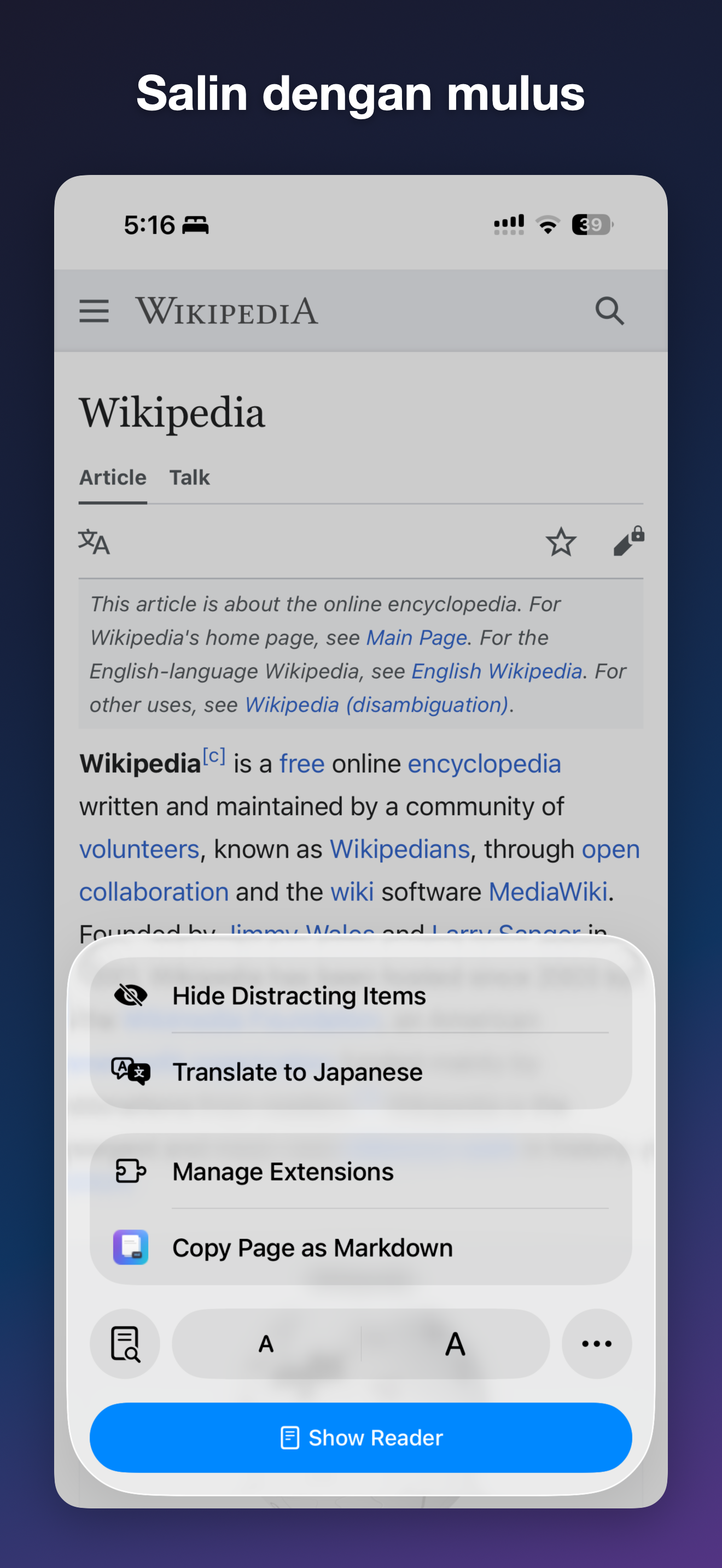 MDC - Markdown Copier iOS screenshot 2 showing app interface