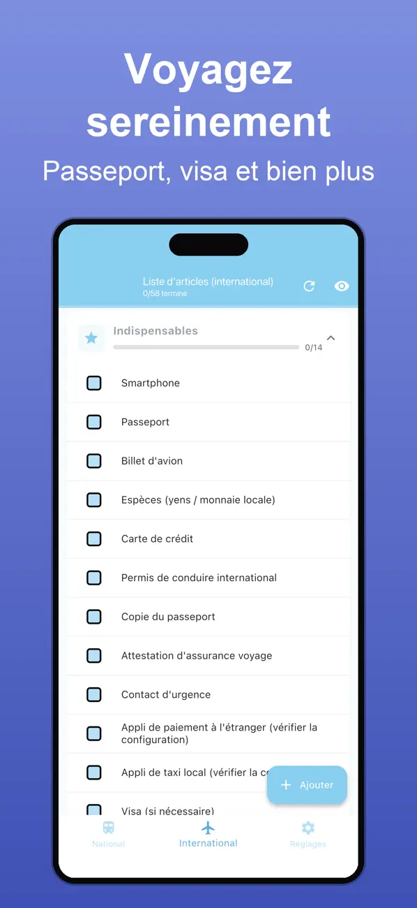 Screenshot #3 pour Check-list de Voyage