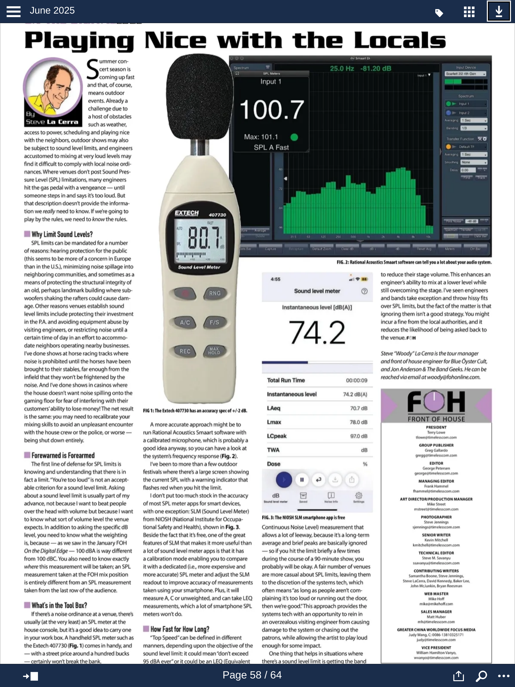 FRONT of HOUSE (FOH) Magazine