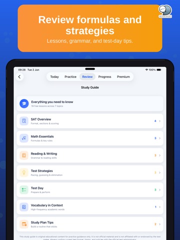 SAT Sprint Prep Coach by CS iPad screenshot