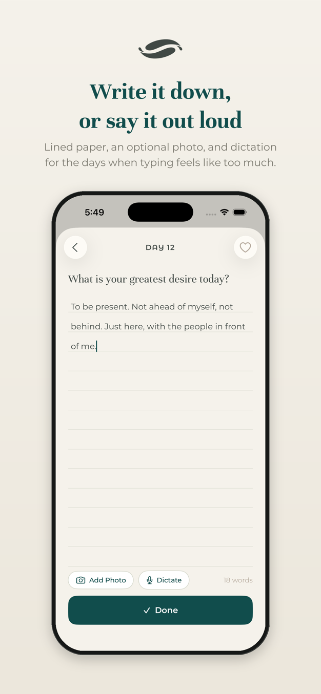 Write it down, or say it out loud
