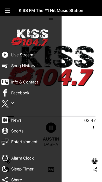 Kiss 104.7 Screenshot
