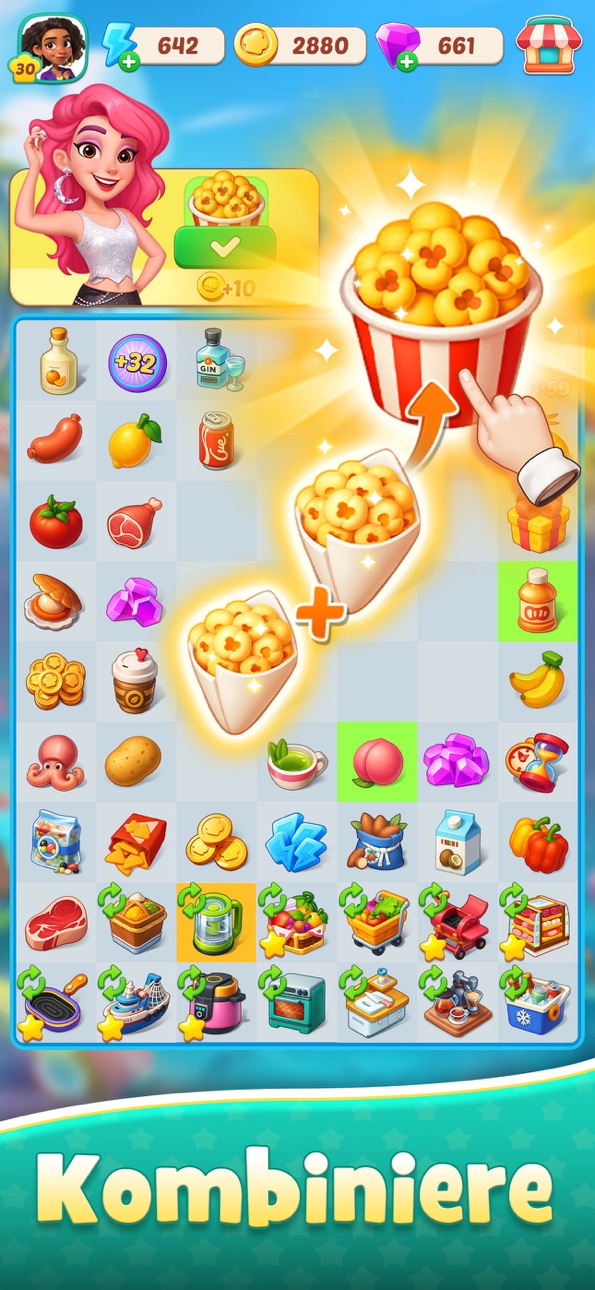 Foodstars: Merge & Cook iOS Mod IPA screenshot 2 - iOS game interface