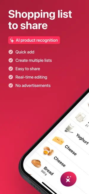 WeNeed. The shopping list screenshot 1