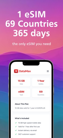 DataMax eSIM Travel & INternet iPhone screenshot