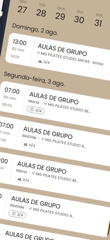 MG Pilates Studio iPhone screenshot