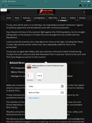 Nigerian Newspapers Summary iPad screenshot