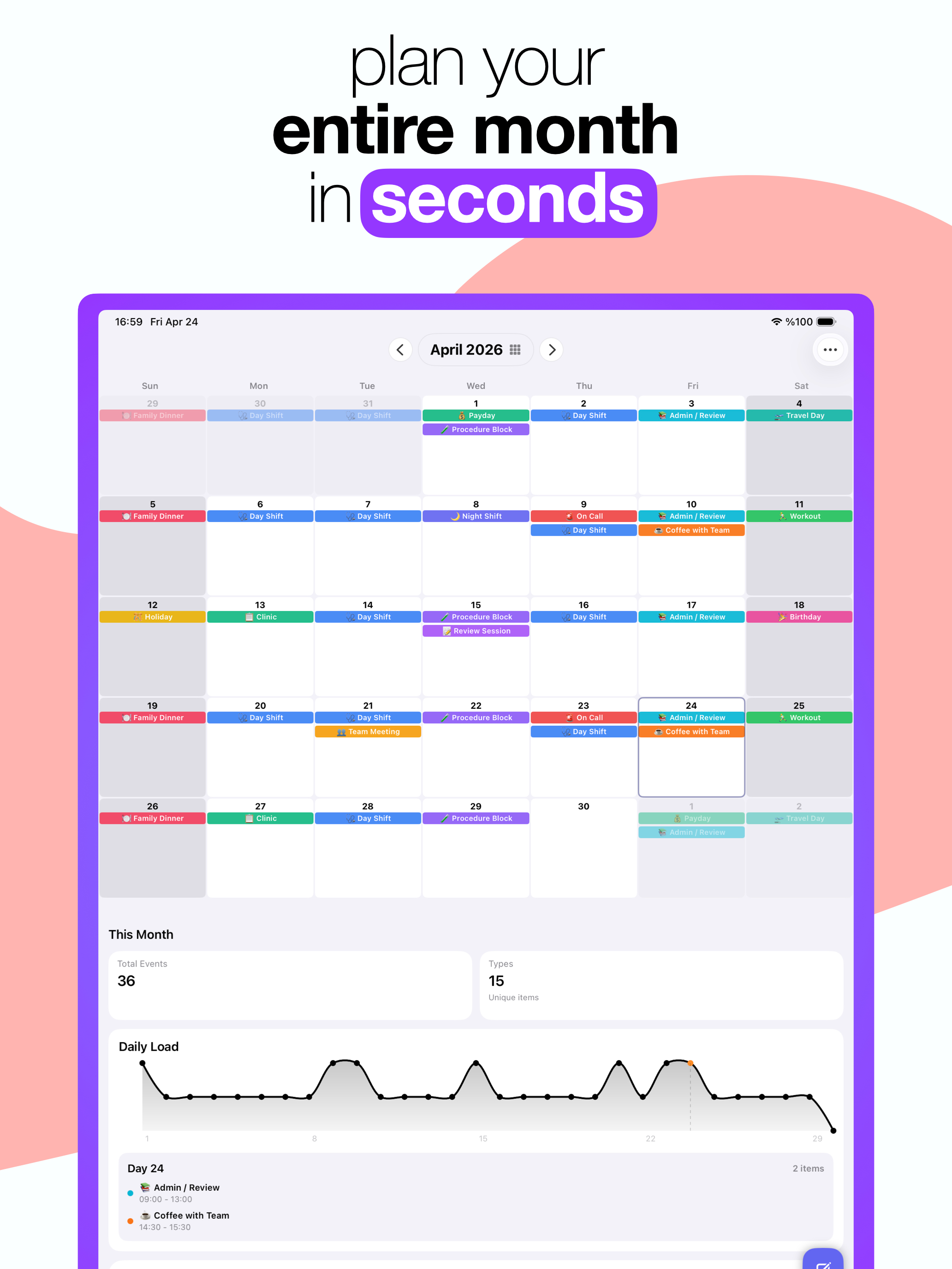 Shift Calendar: Cadence