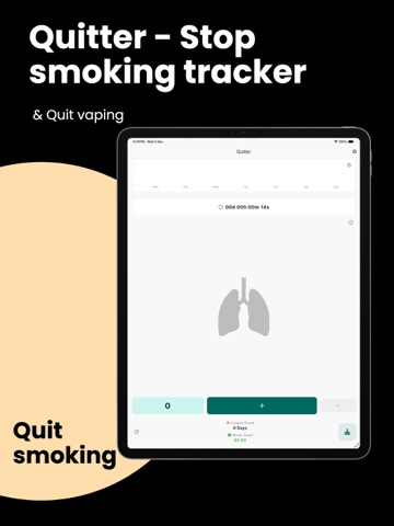 Quitter - Stop smoking tracker iPad screenshot