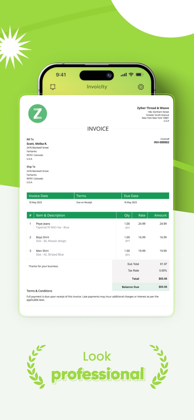 Invoicity: Easy Invoice Maker iphone screenshot 2