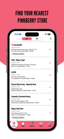 Pinkberry iPhone screenshot