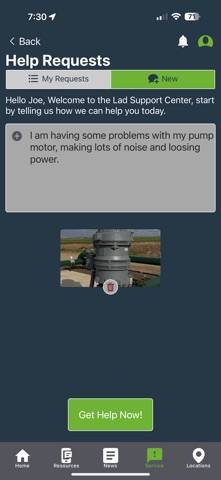 Lad Customer Service iPhone screenshot