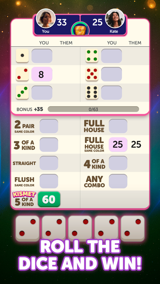 #1. Kismet - Dice Game (iOS) By: FunCraft, Inc