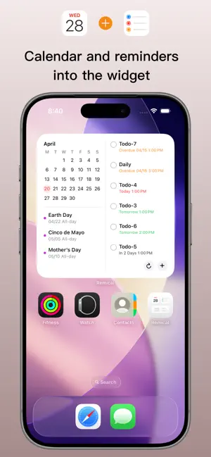 Remical：calendar widget screenshot 1