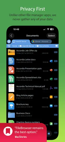 Screenshot von FileBrowser Professional auf dem iPhone 3