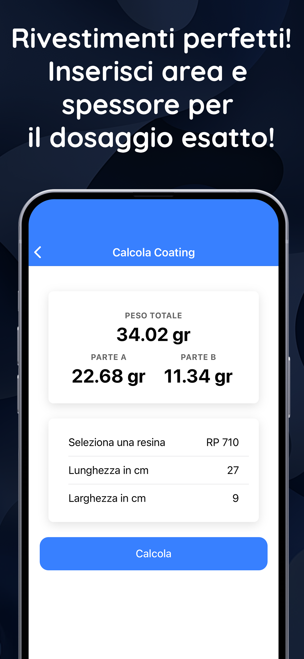 Calcolatore ResinPlan