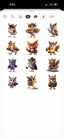 Detective Owl Stickers iPhone screenshot