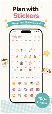 Sticker Calendar-Cute Planner iPhone screenshot