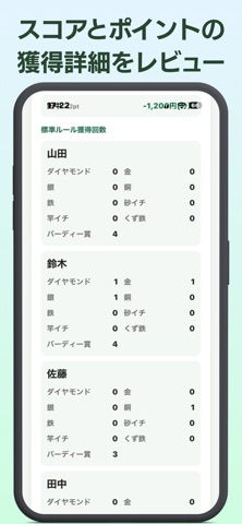 ゴルフサブゲーム計算表 screenshot