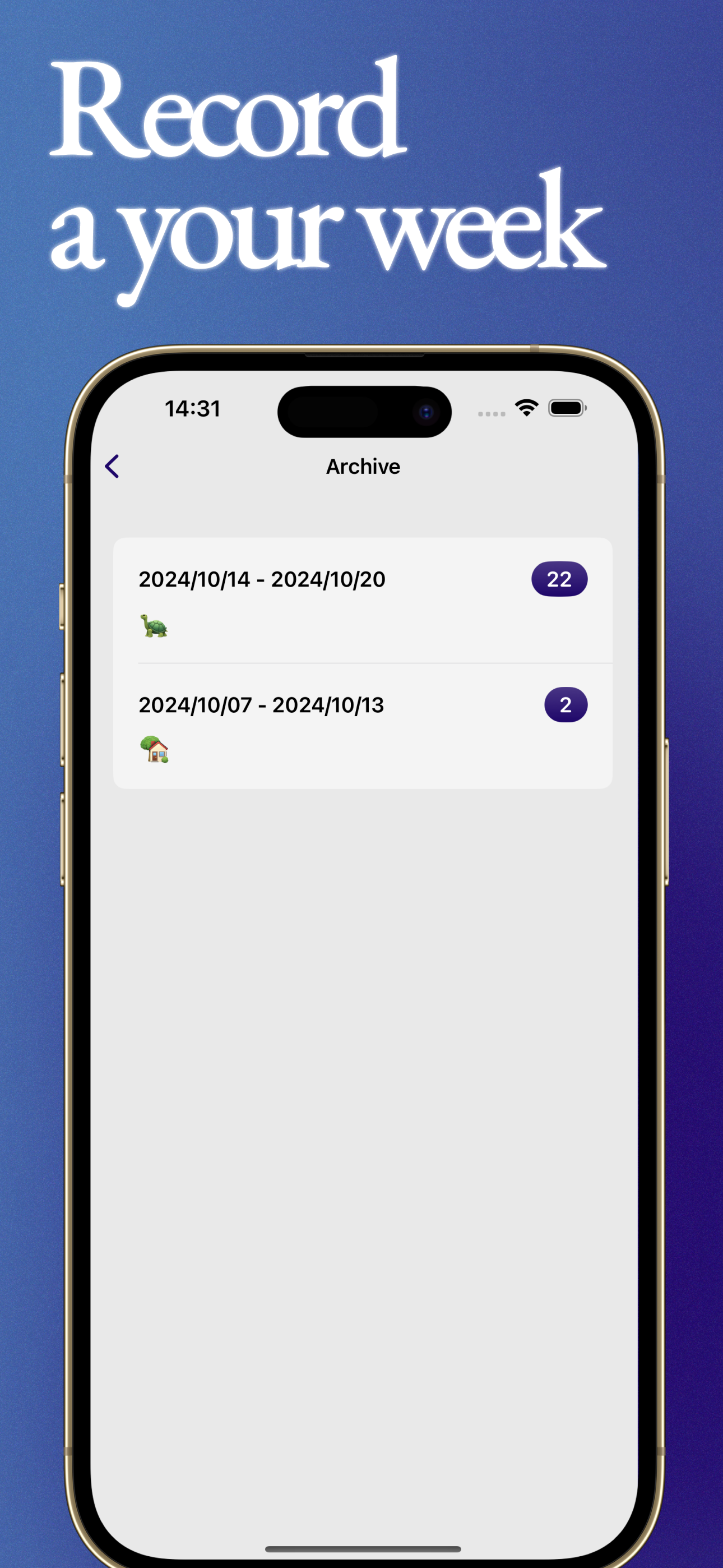 week - weekly diary