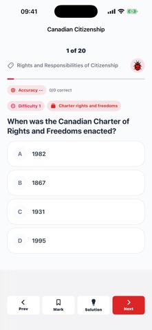 Canada Citizenship Practice iPhone screenshot