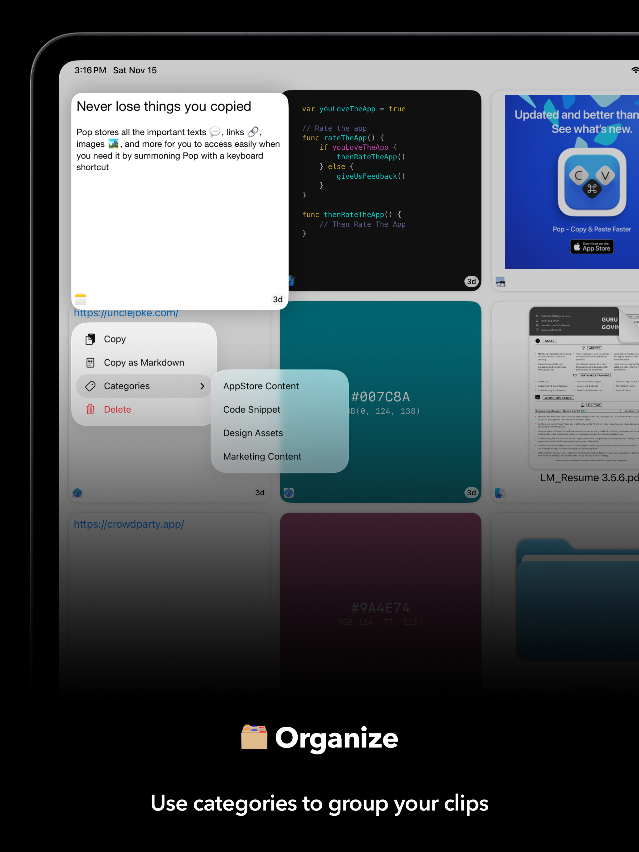 Pop - Paste, Organize, Perform