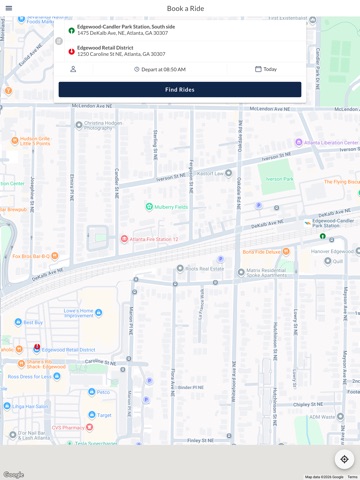 MARTA Reach On-Demand Transit iPad screenshot