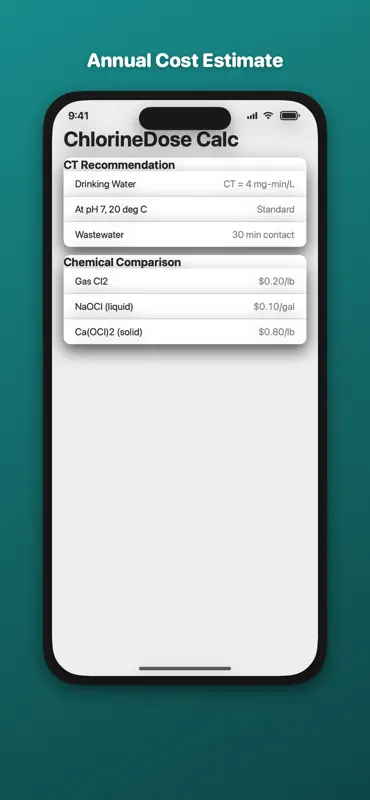 Chlorine Dose Calculator screenshot 3 of 3