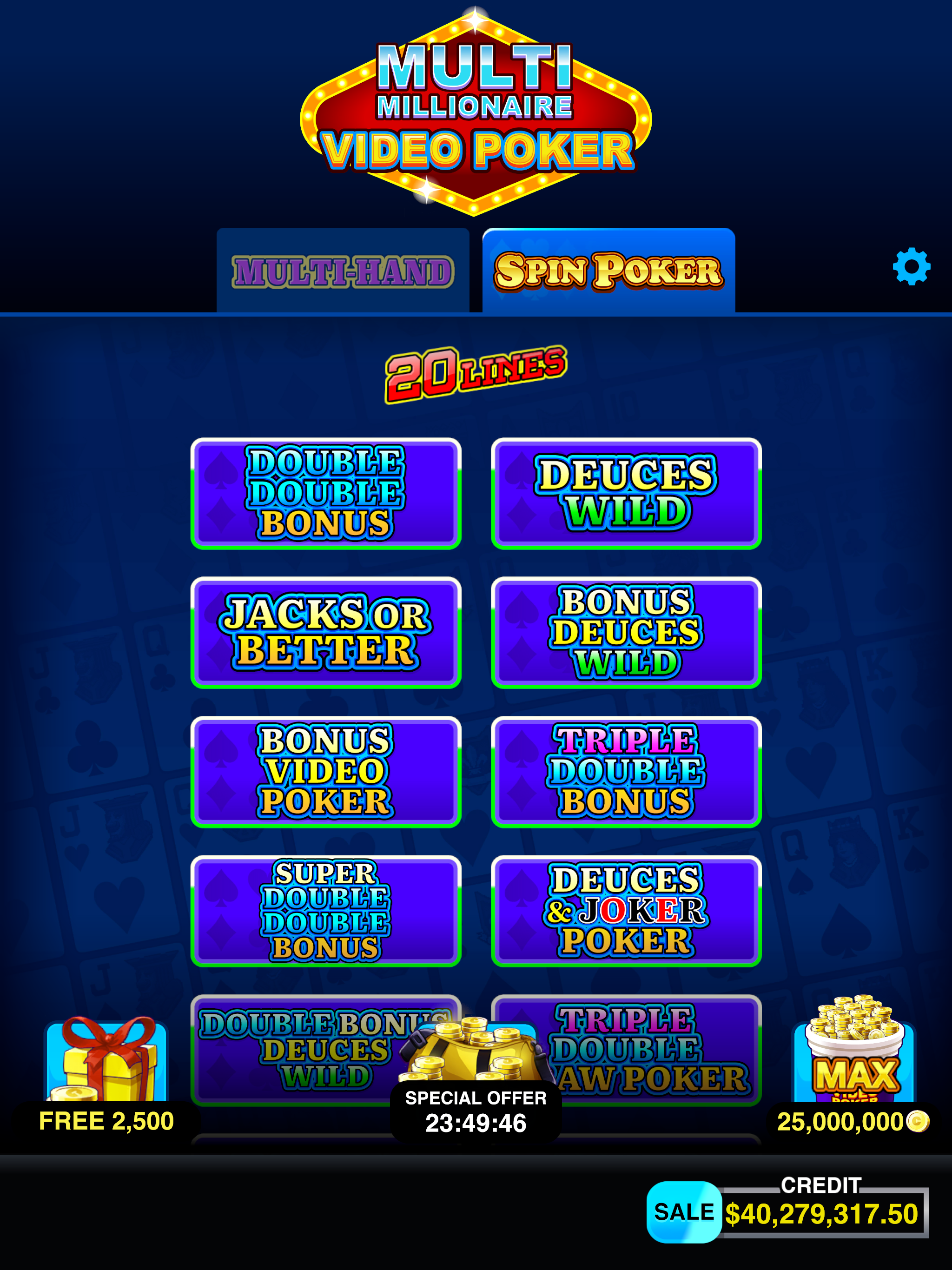 Multi Millionaire Video Poker