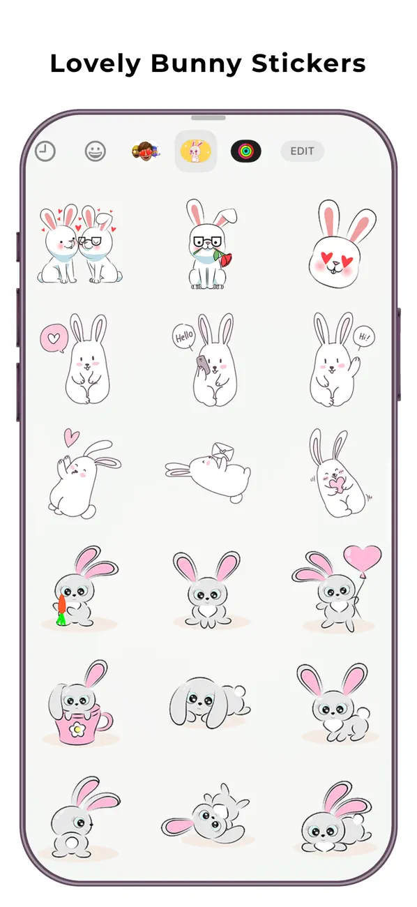 Screenshot #2 pour Lovely Bunny Stickers Set